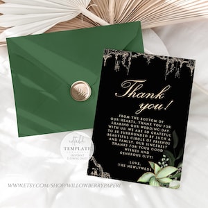 Editable Fairytale Thank You Card Template, Wedding Thank, Bridal Shower Thank, Bridesmaid Thank, Editable Template, Digital Download, WS38
