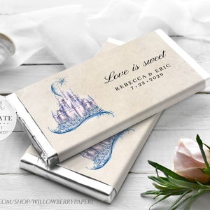 Castle Chocolate Bar Wrapper Template, Bridal Shower Candy Wrapper Label, Fairytale Wedding, Princess Wedding, Digital Download, C49