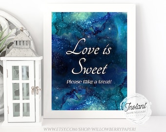 Printable Love Is Sweet Sign, Fairytale Wedding Sign, Wedding Favors Sign, Candy Bar Sign, Candy Buffet Sign, Instant Download, WS9