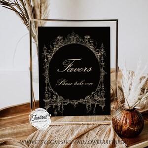 Printable Fairytale Wedding Favors Sign, Princess Wedding Reception Sign, Favors Sign Printable, Gift Table Sign, Instant Download, WS38