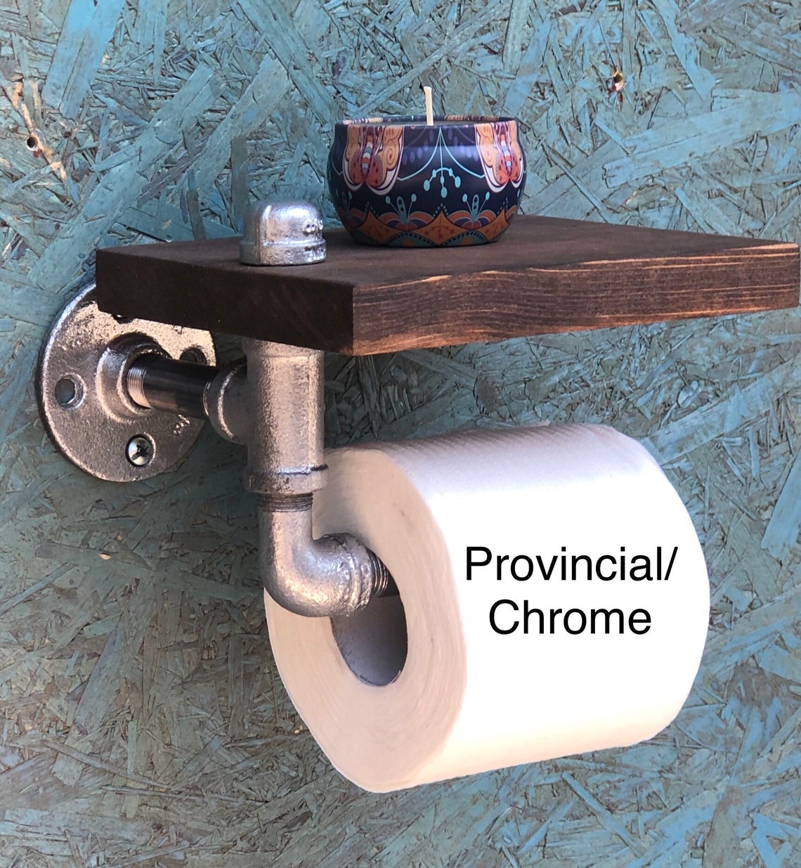 Soporte de papel higiénico y estante de madera de cedro | Etsy