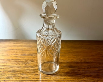 Beautiful vintage glass perfume bottle, decanter, beautiful pattern, ideal gift