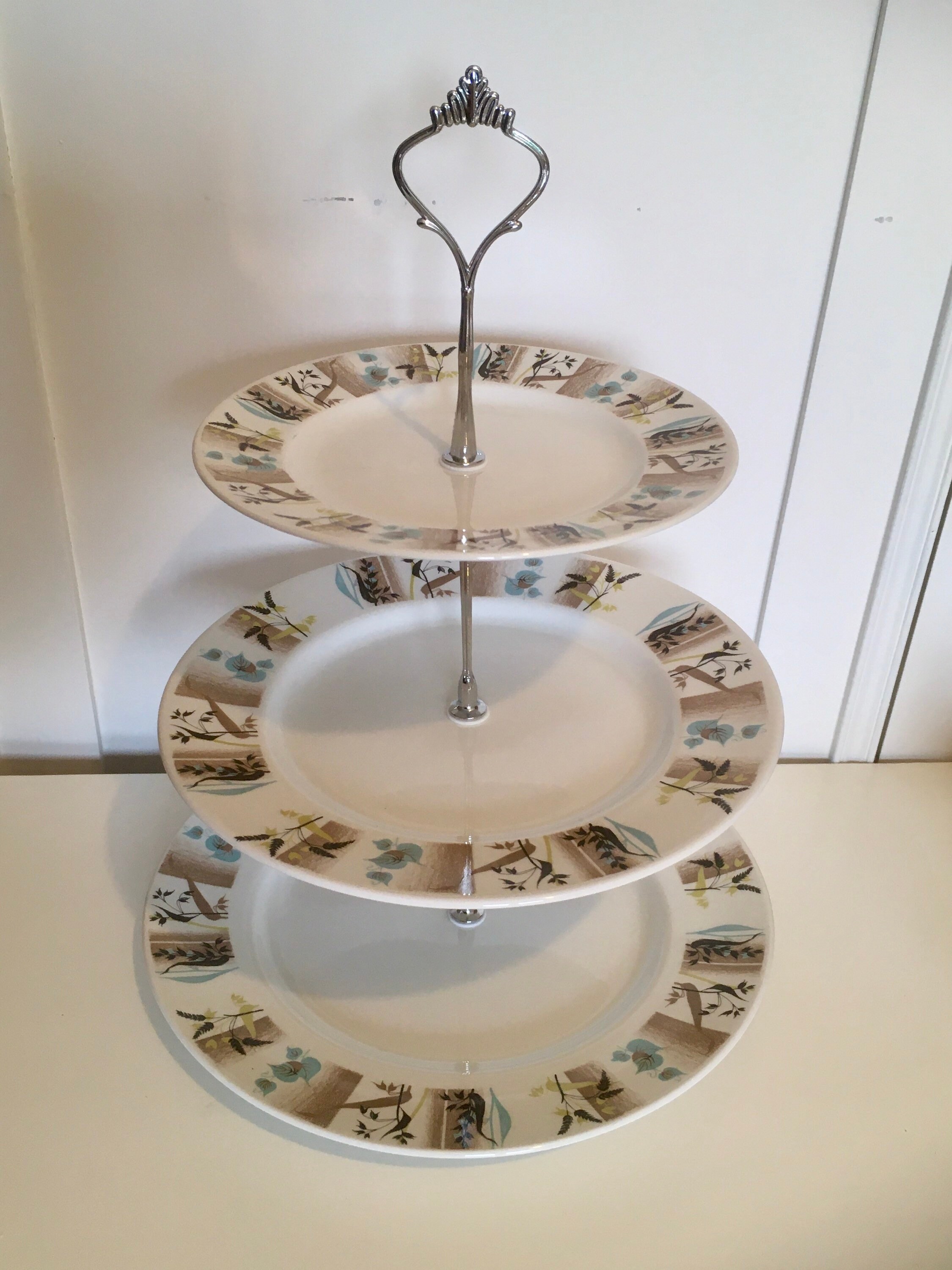 Beautiful three tier cake stand afternoon tea English Etsy