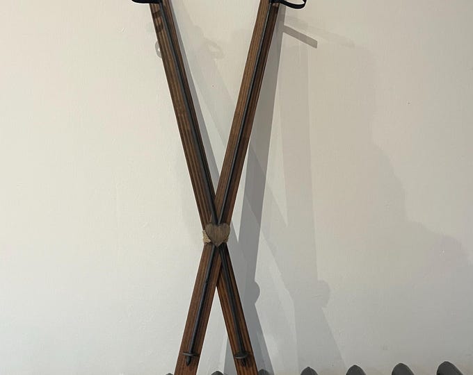 Handmade wooden skis ornaments 60cm long