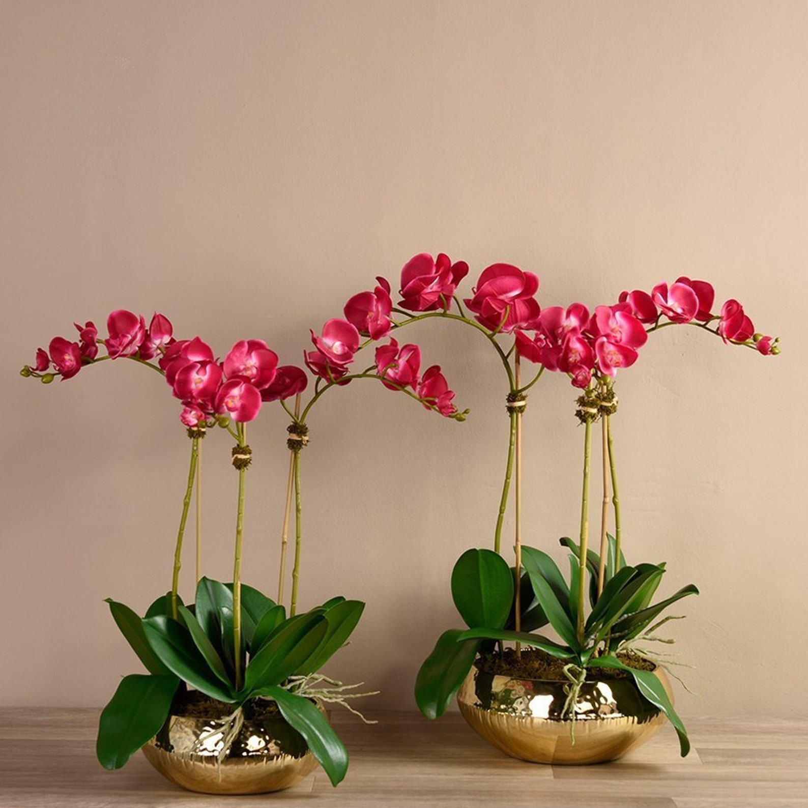 LARGE Luxury Silk Artificial White Orchid Flower Arrangement Etsy