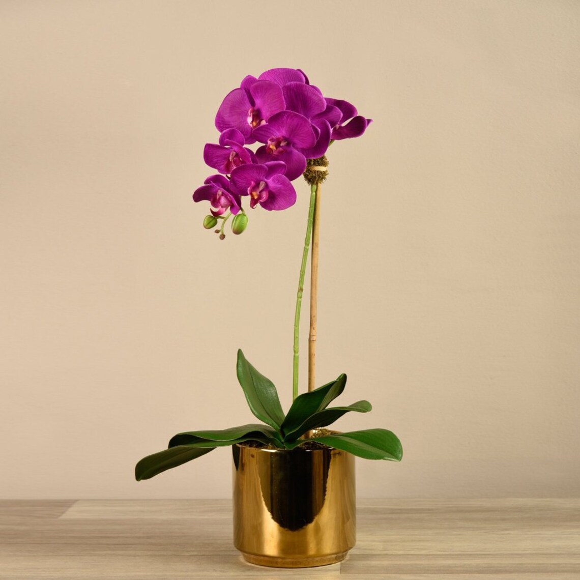 Artificial Purple Orchid Flowers In Pot Lifelike SILK Orchid Etsy