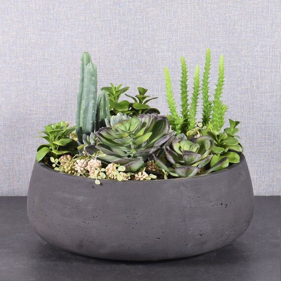 Silk Plant Decor and More Artificial Modern Succulent Garden Arrangement