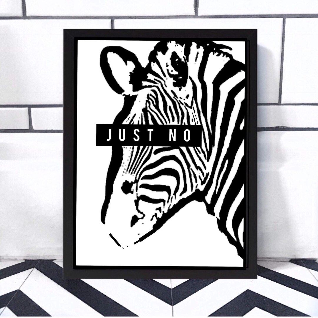 Zebra Print // Wall Art // Monochrome // Cool Art // Home Decor //A3 A4