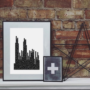 NY Print// Empire State of mind// lyrics// Alicia Keys// JayZ// New York// monochrome// wall art