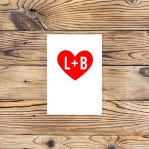 Gepersonaliseerde valentijnskaart // kaart met initialen // liefde // valentijnskaart // haar // hem