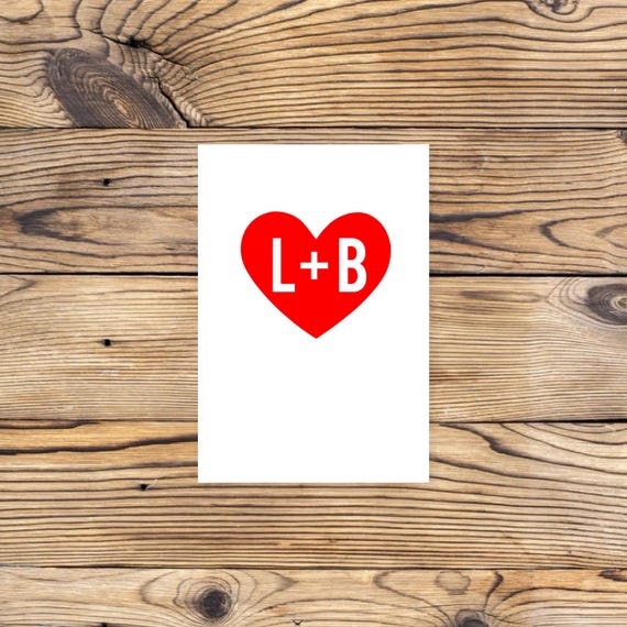 Personalised Valentines Card // Initials card // love // valentines // her // him