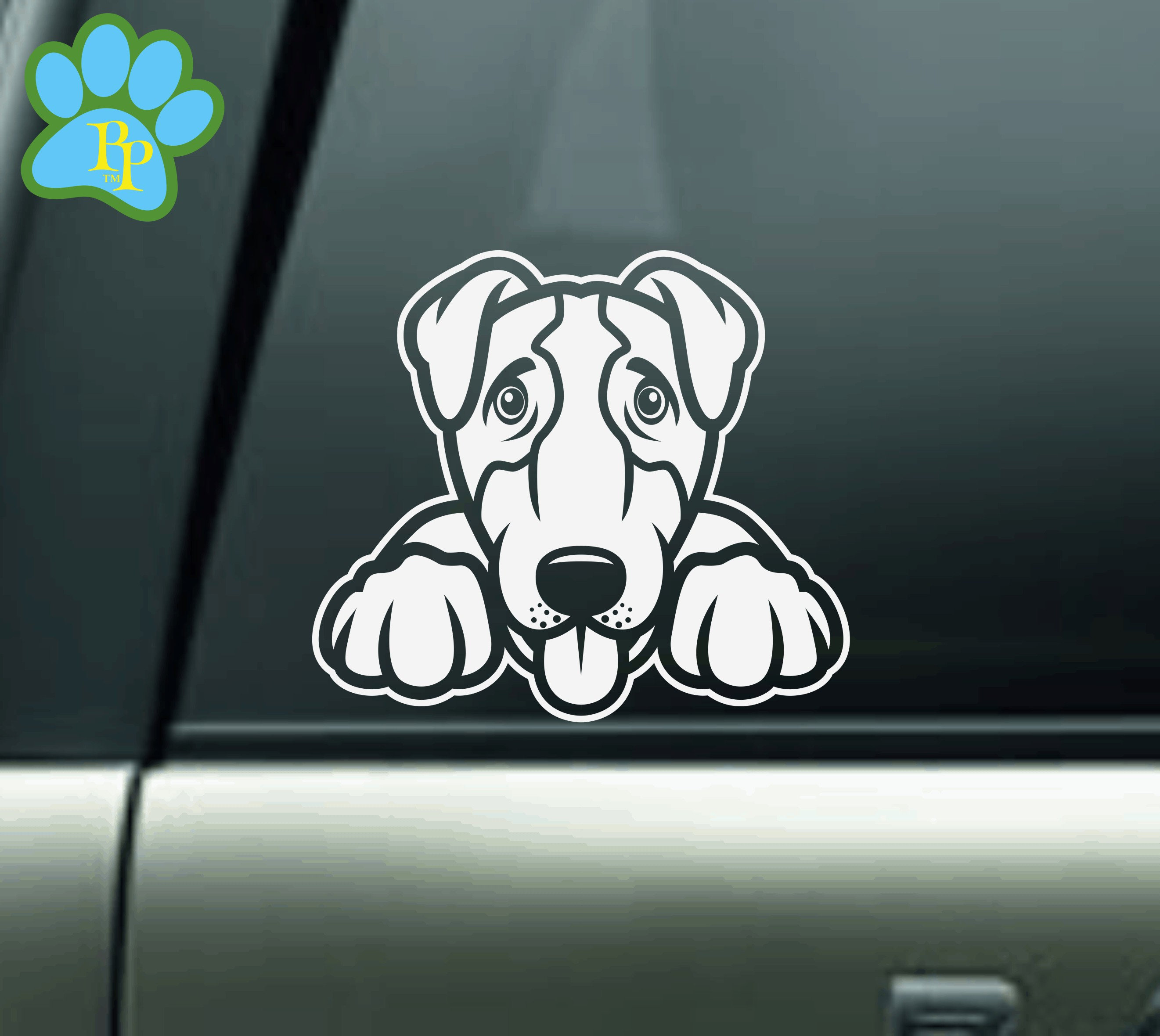 Set of Two I Love My Jack Russell Dog 4/" Car Plastic Stickers Decals