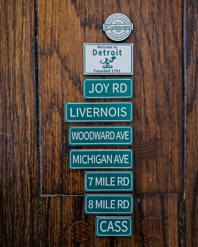 Detroit Street Sign and Keychains. Made in and Ships Etsy