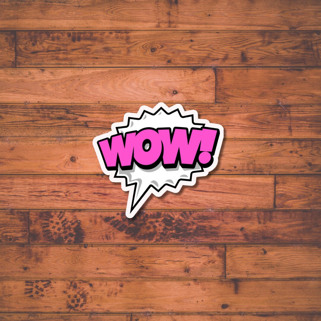 Simple Wow Sticker WOW Sticker, Funny Meme Decal for Water Bottles, Cars, Laptops ...