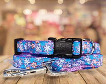 3/4" Floral Dog Collar, Leash, Martingale, or Harness