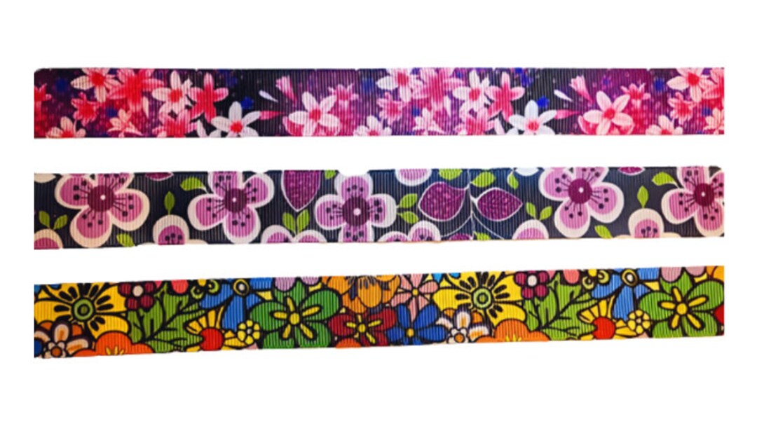 Floral Grosgrain Ribbon 7 8