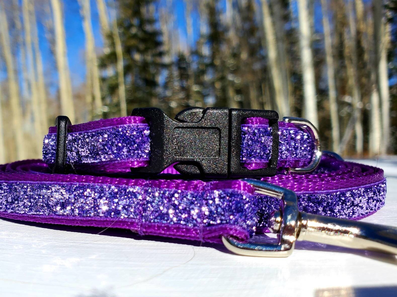 Small Purple Bling Dog Collar or Leash Etsy