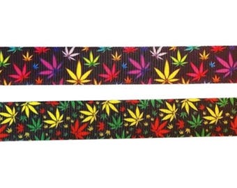 Marijuana Grosgrain Ribbon- 7/8"