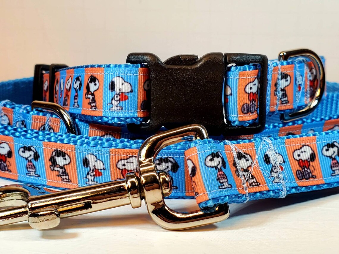 3/4 Snoopy Dog Collar Martingale Leash or Harness Etsy
