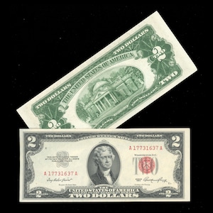 1953 2 Dollars Red Seal Legal Tender Note Old US Paper Money