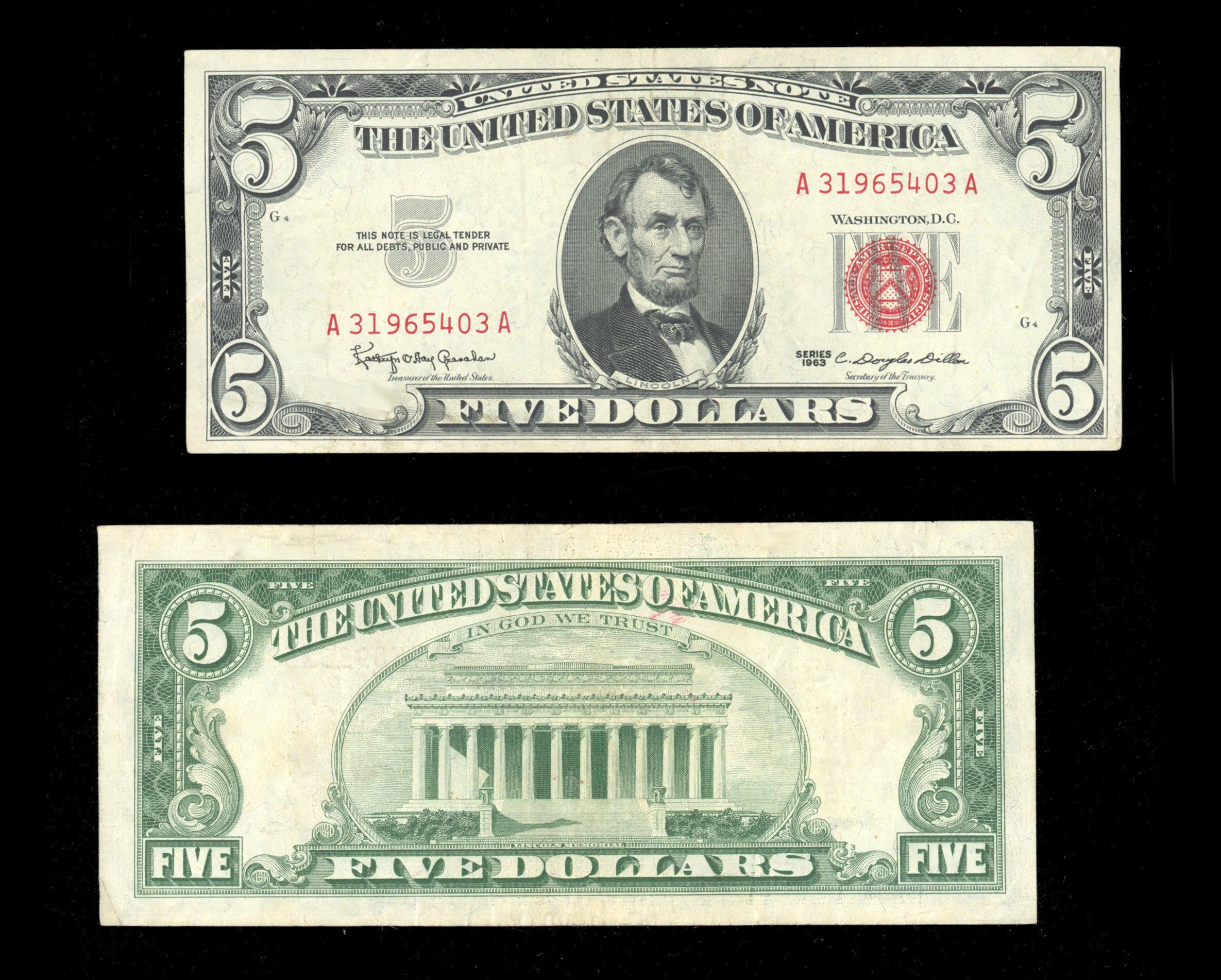 Depercent242 Bill With Red Seal 1963 - q60zqew