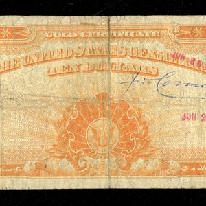 1922 10 Dollar Gold Certificate Large Size Note FR 1173 Very Etsy 1922 10 Dollar Gold Certificate Large Size Note FR 1173 Very Etsy