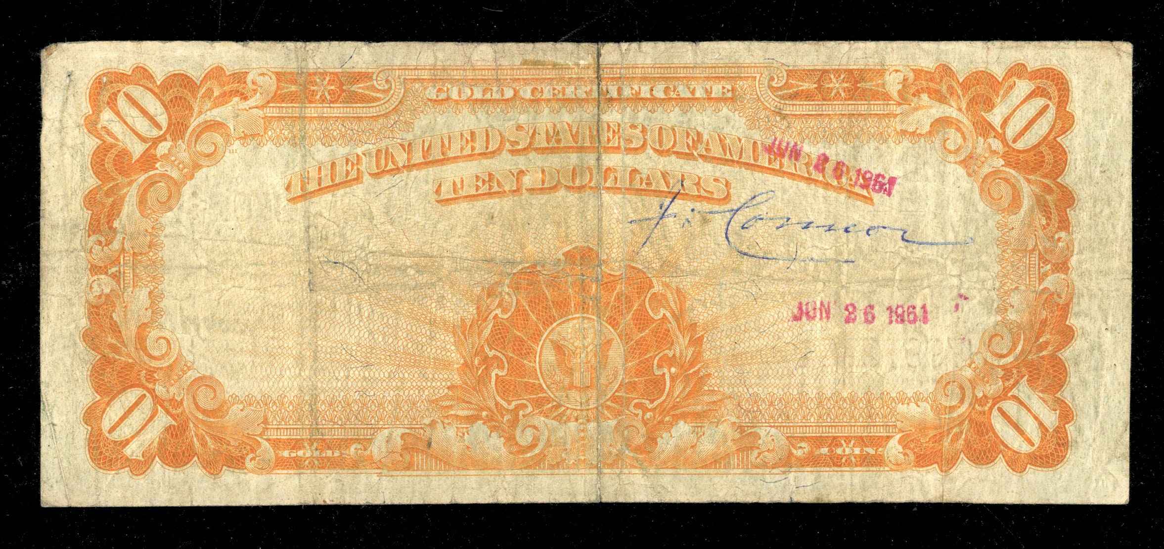 1922 10 Dollar Gold Certificate Large Size Note FR 1173 Very Etsy 1922 10 Dollar Gold Certificate Large Size Note FR 1173 Very Etsy