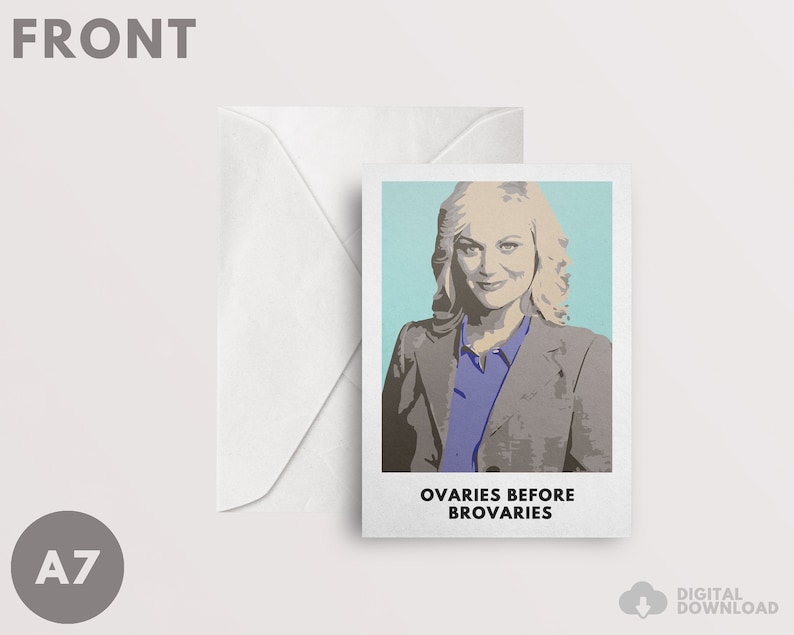 Ovaries Before Brovaries Greeting Card Parks and Rec