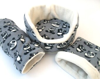 3 piece soft fleece bed set** 10"guinea pig bed**with removable pad **Tunnel ** snuggle pouch**small animal hedgehog etc