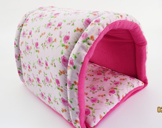 Meerschweinchenbett – 2 Stück, Stern-Design In Grau & Rosa, Kuscheliger Schlafplatz