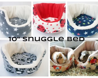 Taza de abrazos de vellón suave de 10" ** cama para conejillo de indias ** con almohadilla removible ** animal pequeño, erizo, cerdo flaco, etc.