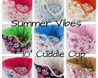 10" cuddle cup soft fleece and poly cotton** guinea pig bed**with removable poly cotton and fleece backed pad  **small animal hedgehog etc