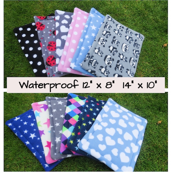 2 Sizes 14" x 10"**12" x 8" soft Absorbent waterproof wee pad /pee pad /lap pad**cage liner*guinea pig bed**small animal**hedgehog**rat etc*