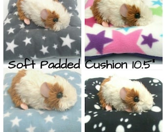 Cama impermeable para conejillos de indias (animal pequeño) **vellón suave **acolchado grueso**cojín**almohada **almohada para el regazo **cama para conejillos de indias de 26,7 x 26,7 cm