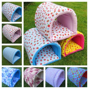 Guinea pig bed* Guinea pig tunnel**small Rabbit**Small animal bed**poly cotton and soft fleece Tunnel ** **hide **Hedgehog.Rat
