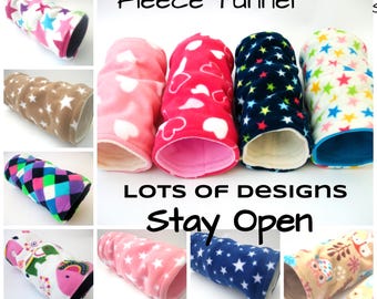 Tunnel ***Guinea pig bed small animal bed**soft fleece STAY OPEN tunnel **play tube **hide **guinea pig toy