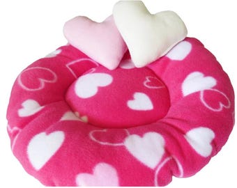 13" soft fleece bed **Padded cushion **  Pillow **small animal bed**donut bed**hedgehog*** guinea pig bed ***rabbit bed