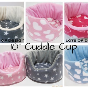 10" soft fleece cuddle cup** guinea pig bed**with removable pad **small animal hedgehog,skinny pig etc