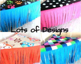 Soft cosy fleece forest hammock with fringe **corner hidey hammock ** guinea pig bed **hide**hideoutFree UK postage