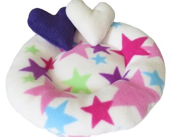 13" soft fleece bed **Padded cushion **  Pillow **small animal bed**donut bed**hedgehog*** guinea pig bed ***rabbit bed