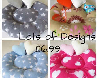 13" soft fleece bed **Padded cushion **  Pillow **small animal bed**donut bed**hedgehog*** guinea pig bed ***rabbit bed