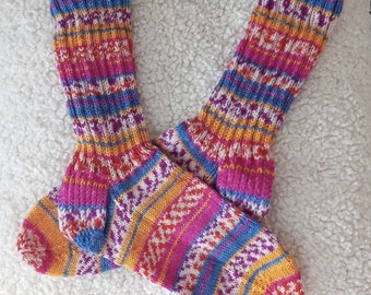 Socken, Gr. 38/39, handgestrickt, Wollsocken, Wintersocken, Strümpfe warm