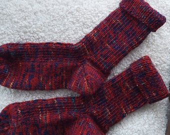 Socken, Gr. 38, handgestrickt, Wollsocken, Wintersocken, Strümpfe warm