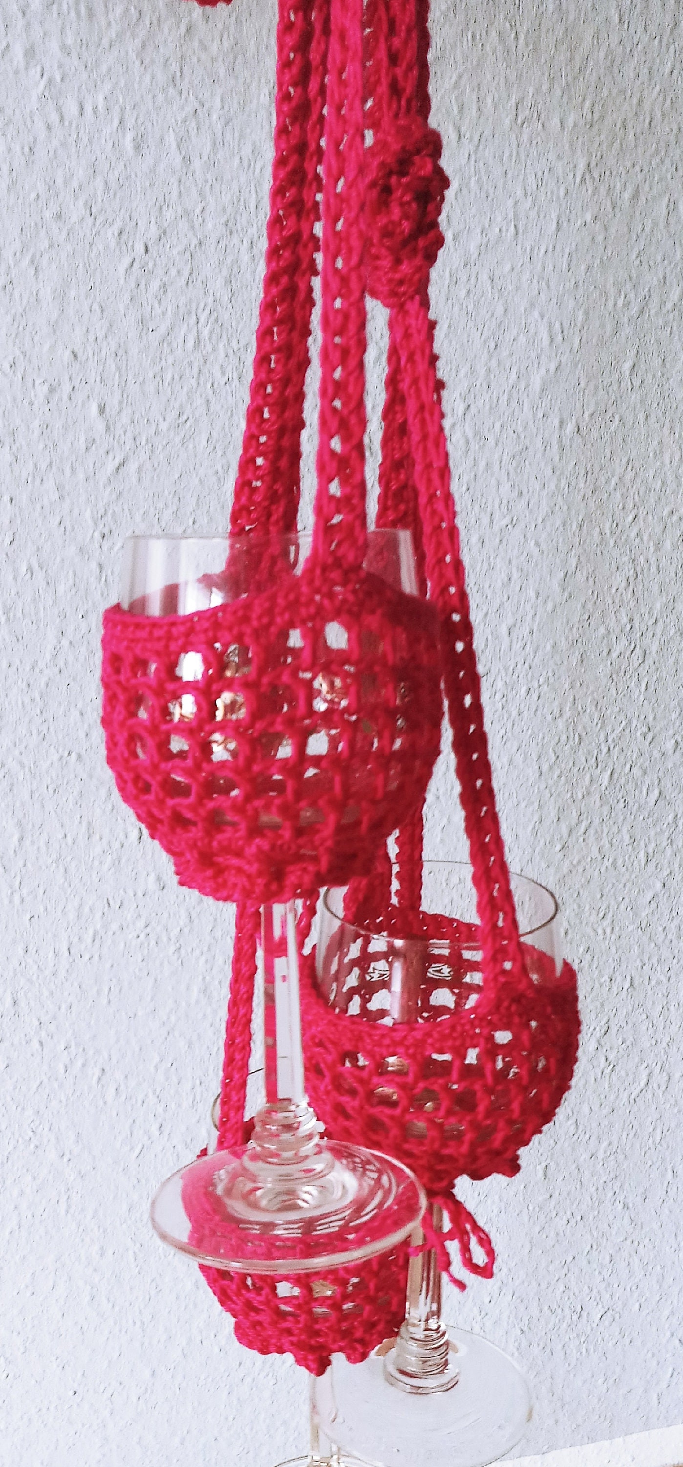 GNHG Weinglashalter 4er Set - Umhängebecher Für Picknick, Festival, Pool