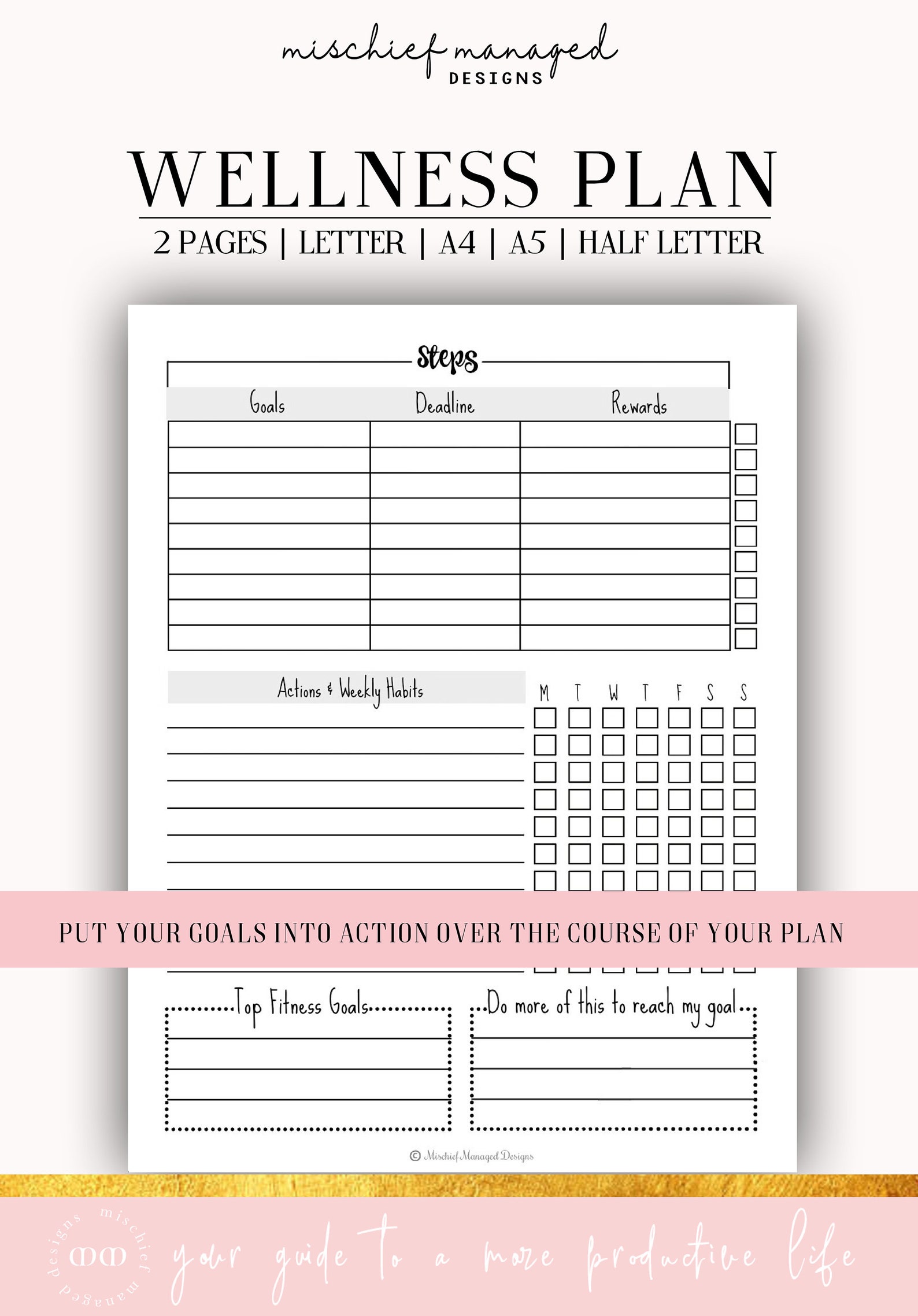 My Wellness Planner, Wellness Planner, Workout Tracker, Fitness Tracker