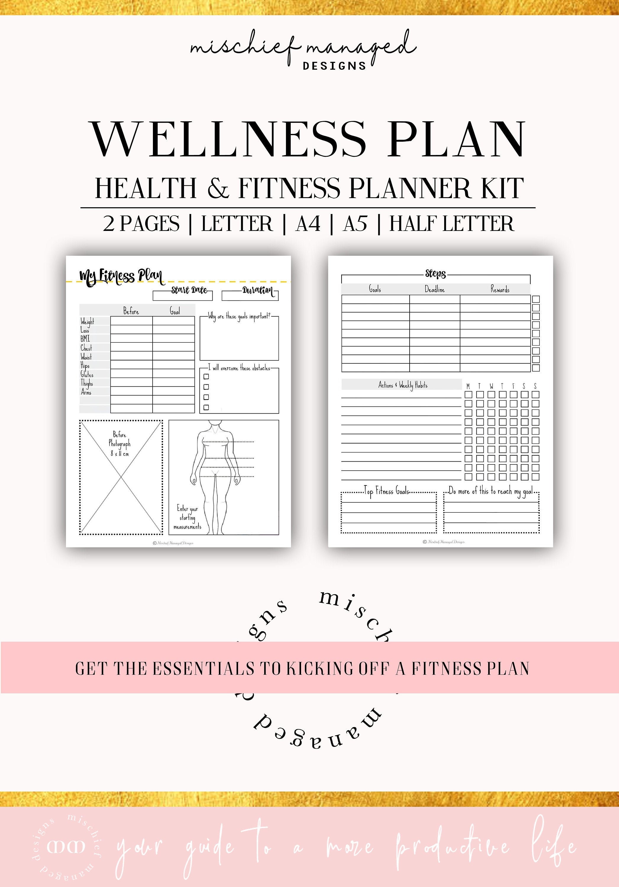 My Wellness Planner, Wellness Planner, Workout Tracker, Fitness Tracker