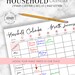 Household Family Printable Calendar, Home Planner, Command Center ...