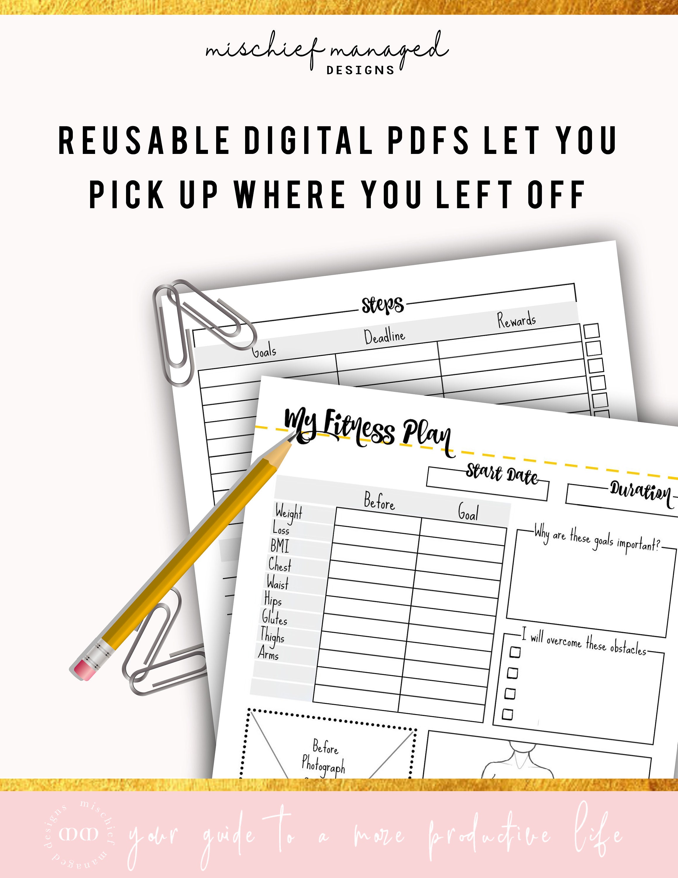 My Fitness Planner Wellness Planner Workout Tracker Fitness Etsy UK