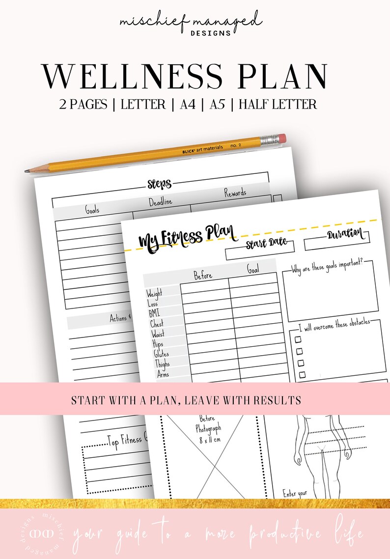 My Wellness Planner, Wellness Planner, Workout Tracker, Fitness Tracker