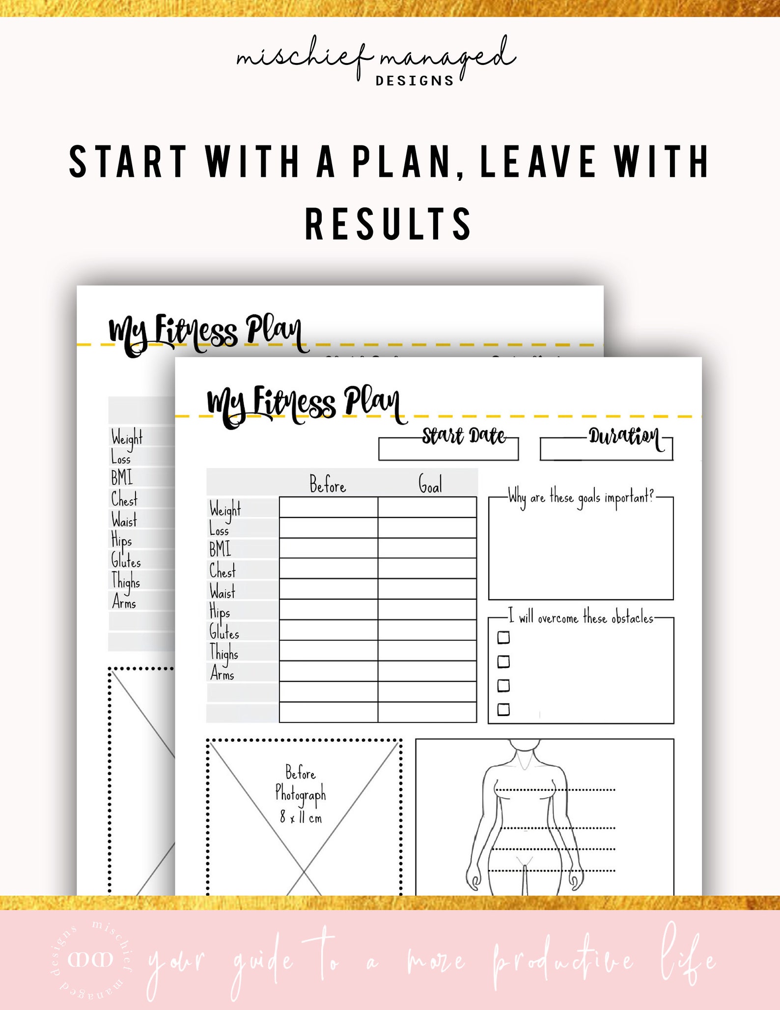 My Fitness Planner Wellness Planner Workout Tracker Fitness Etsy UK